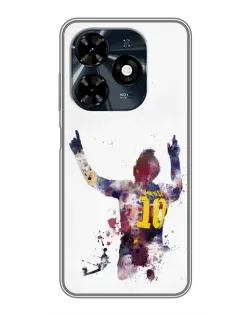 Чехол для TECNO Spark 20c с картинкой «Акварельный Месси Барселона»