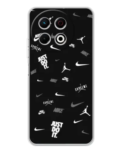 Чехол для TECNO Spark 30 Pro с картинкой «Nike Black Pattern» Чехол для TECNO Spark 30 Pro с картинкой «Nike Black Pattern»