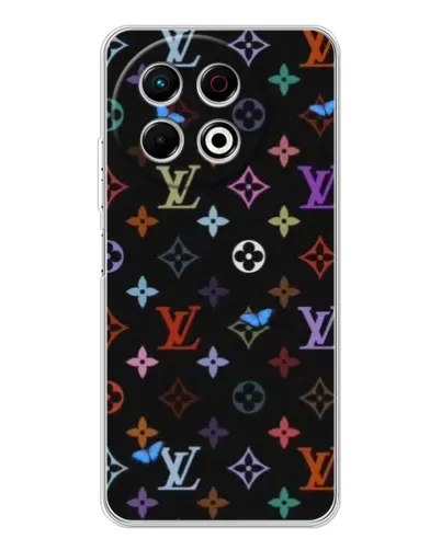 Чехол для TECNO Spark 30 Pro с картинкой «Цветная монограмма LV»