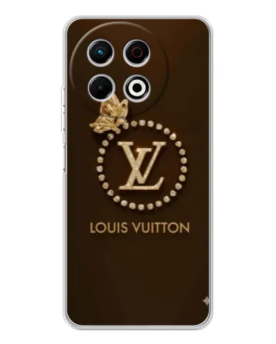Чехол для TECNO Spark 30 Pro с картинкой «LV — золотая печать»