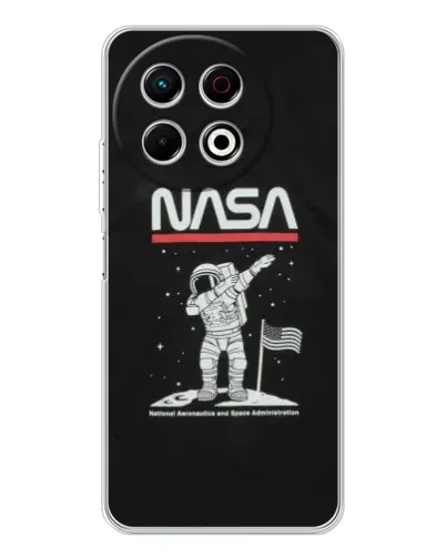 Чохол для TECNO Spark 30 Pro з картинкою «NASA — крокуємо по Місяцю» Чохол для TECNO Spark 30 Pro з картинкою «NASA — крокуємо по Місяцю»