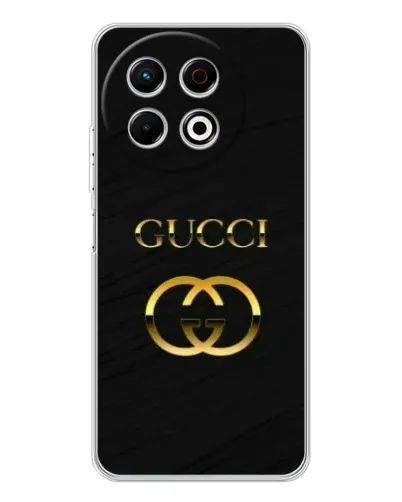 Чехол для TECNO Spark 30 Pro с картинкой «Золотой логотип Gucci»