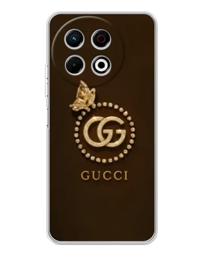 Чехол для TECNO Spark 30 Pro с картинкой «Gucci — золотая бабочка»