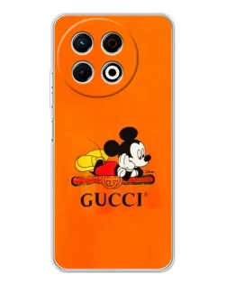 Чехол для TECNO Spark 30 Pro с картинкой «Микки Маус Gucci — оранж»