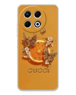 Чехол для TECNO Spark 30 Pro с картинкой «Gucci — золотые бабочки»