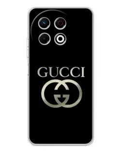 Чехол для TECNO Spark 30 Pro с картинкой «Gucci — золото на черном»