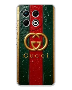 Чехол для TECNO Spark 30 Pro с картинкой «Gucci — фирменная полоса и золото»
