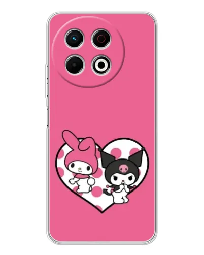 Чехол для TECNO Spark 30 Pro с картинкой «Kuromi и My Melody»