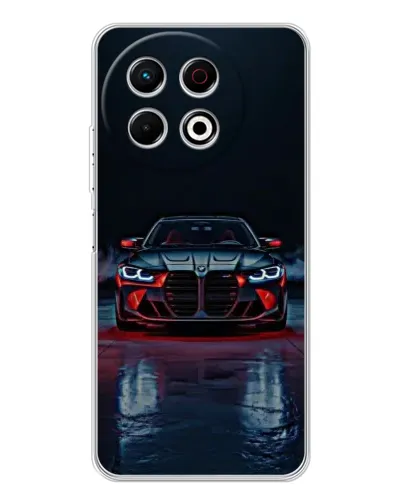 Чехол для TECNO Spark 30 Pro с картинкой «BMW на мокрой дороге»