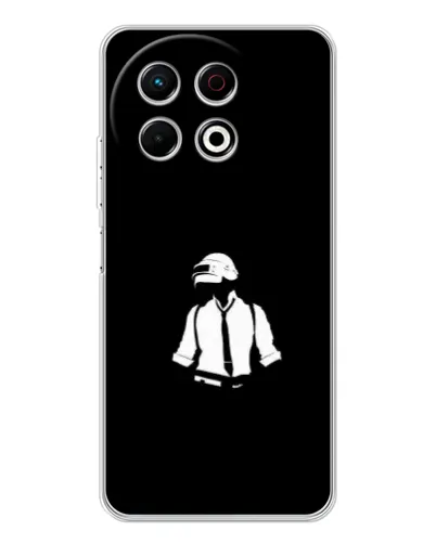 Чохол для TECNO Spark 30 Pro з картинкою «PUBG — білий шолом» Чохол для TECNO Spark 30 Pro з картинкою «PUBG — білий шолом»