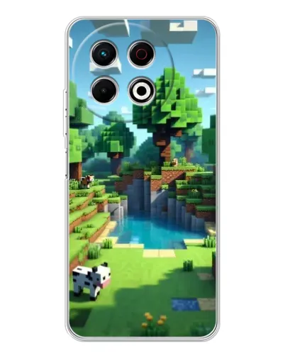 Чехол для TECNO Spark 30 Pro с картинкой «Minecraft летний день»