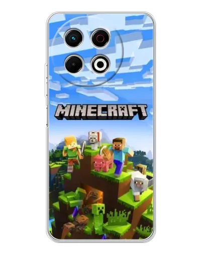 Чехол для TECNO Spark 30 Pro с картинкой «Minecraft классический мир»