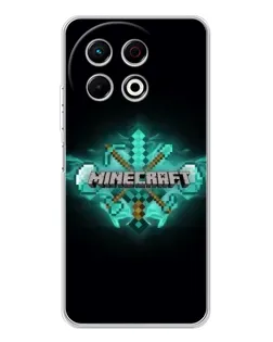 Чехол для TECNO Spark 30 Pro с картинкой «Minecraft Diamond лого»