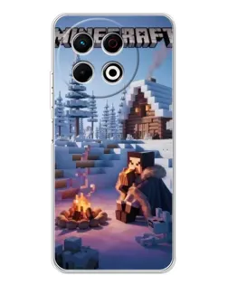 Чехол для TECNO Spark 30 Pro с картинкой «Зимний Minecraft»