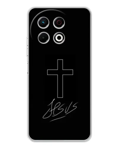 Чехол для TECNO Spark 30 Pro с картинкой «Графический крест Jesus» Чехол для TECNO Spark 30 Pro с картинкой «Графический крест Jesus»