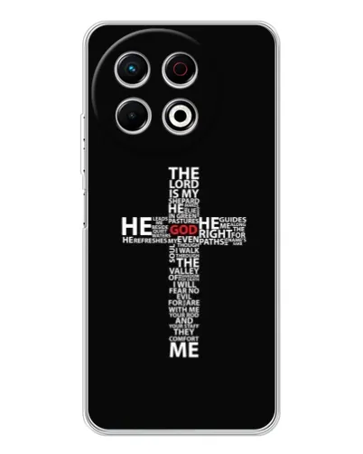 Чехол для TECNO Spark 30 Pro с картинкой «Текстовый крест» Чехол для TECNO Spark 30 Pro с картинкой «Текстовый крест»
