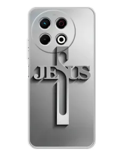 Чехол для TECNO Spark 30 Pro с картинкой «Металлический крест Jesus»