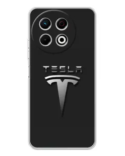 Чохол для TECNO Spark 30 Pro з картинкою «Сталевий логотип Tesla»
