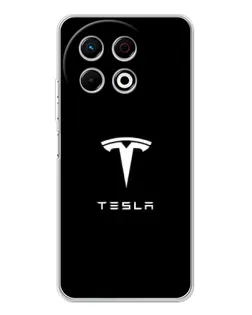 Чохол для TECNO Spark 30 Pro з картинкою «Tesla White Logo»