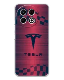 Чохол для TECNO Spark 30 Pro з картинкою «Тесла червоний карбон»