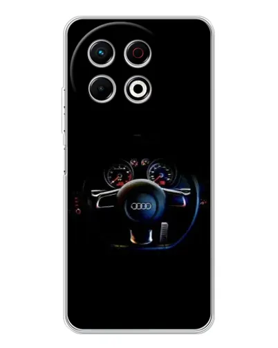 Чехол для TECNO Spark 30 Pro с картинкой «Салон Audi — руль» Чехол для TECNO Spark 30 Pro с картинкой «Салон Audi — руль»