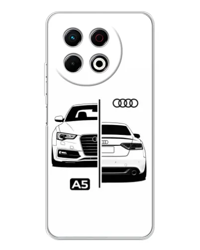 Чехол для TECNO Spark 30 Pro с картинкой «Audi — контрастный дизайн» Чехол для TECNO Spark 30 Pro с картинкой «Audi — контрастный дизайн»