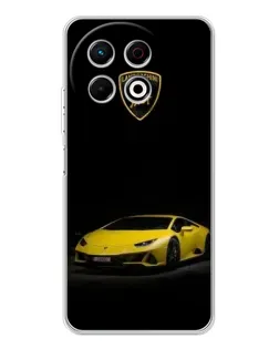 Чехол для TECNO Spark 30 Pro с картинкой «Lamborghini желтый акцент»