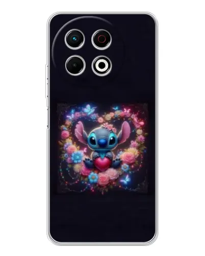 Чехол для TECNO Spark 30 Pro с картинкой «Stitch в цветах» Чехол для TECNO Spark 30 Pro с картинкой «Stitch в цветах»
