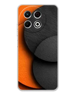 Чехол для TECNO Spark 30 Pro с картинкой «Геометрия оранжевых кругов»