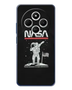 Чехол для TECNO Spark 30 с картинкой «NASA — шагаем по Луне»
