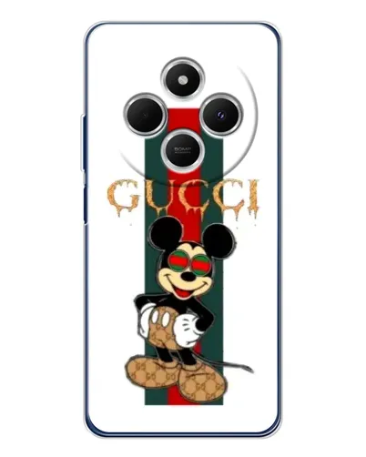 Чехол для TECNO Spark 30 с картинкой «Микки Маус Gucci — полосы»