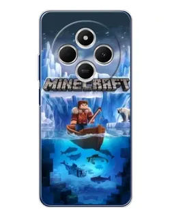 Чехол для TECNO Spark 30 с картинкой «Minecraft ледяной мир»