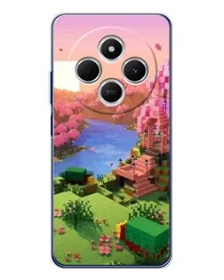 Чехол для TECNO Spark 30 с картинкой «Розовое дерево Minecraft»
