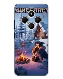 Чехол для TECNO Spark 30 с картинкой «Зимний Minecraft»