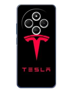 Чехол для TECNO Spark 30 с картинкой «Tesla Red Logo»