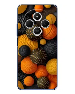 Чехол для TECNO Spark 30 с картинкой «Объемные оранжевые сферы»