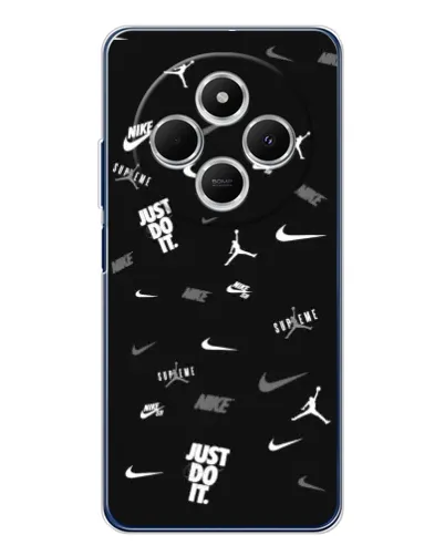 Чохол для TECNO Spark 30C з картинкою «Nike Black Pattern»