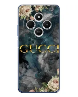 Чехол для TECNO Spark 30C с картинкой «Абстрактные цветы Gucci»