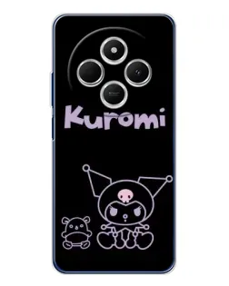 Чехол для TECNO Spark 30C с картинкой «Kuromi — черный минимализм»