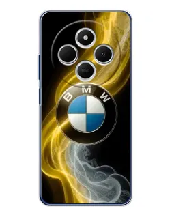 Чехол для TECNO Spark 30C с картинкой «Золотистый дым BMW»