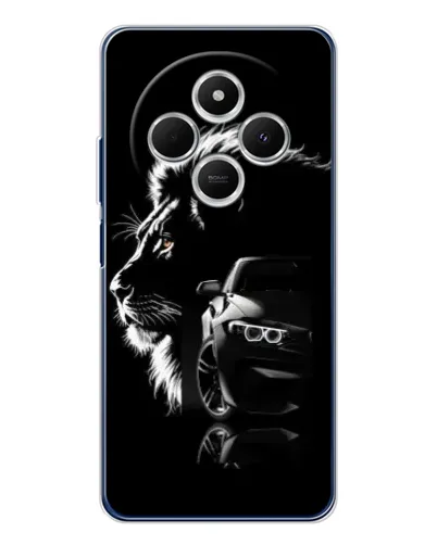 Чехол для TECNO Spark 30C с картинкой «BMW и лев» Чехол для TECNO Spark 30C с картинкой «BMW и лев»