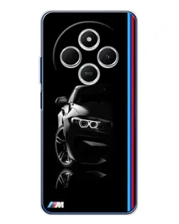 Чехол для TECNO Spark 30C с картинкой «Силуэт BMW в темноте»