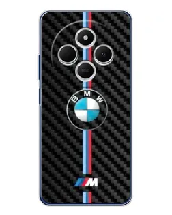 Чехол для TECNO Spark 30C с картинкой «Эмблема BMW и карбон»