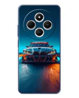 Чехол для TECNO Spark 30C с картинкой «BMW — огни неона»