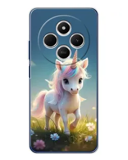 Чехол для TECNO Spark 30C с картинкой «Единорог на поляне»