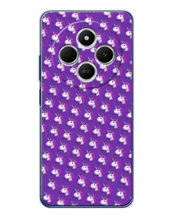Чехол для TECNO Spark 30C с картинкой «Единороги на фиолетовом»