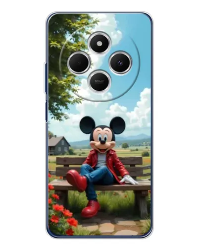 Чехол для TECNO Spark 30C с картинкой «Микки на скамейке»