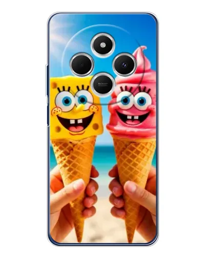 Чехол для TECNO Spark 30C с картинкой «Спанч Боб мороженое»