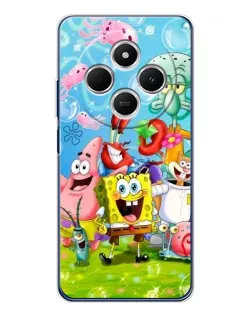 Чохол для TECNO Spark 30C з картинкою «Губка Боб та друзі»