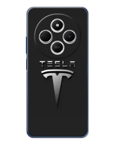 Чехол для TECNO Spark 30C с картинкой «Стальной логотип Tesla» Чехол для TECNO Spark 30C с картинкой «Стальной логотип Tesla»